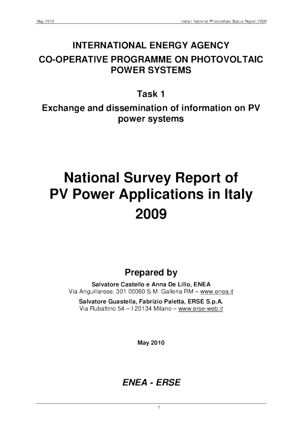 意大利2009年全国调查报告