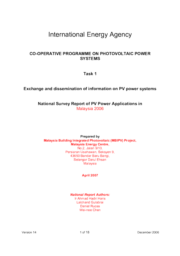 马来西亚全国调查报告-2006