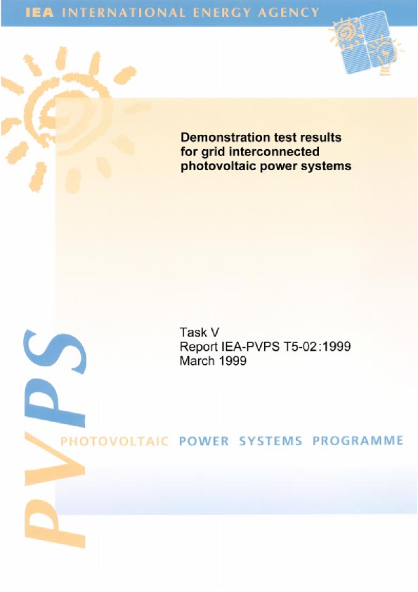 并网光伏发电系统示范试验结果