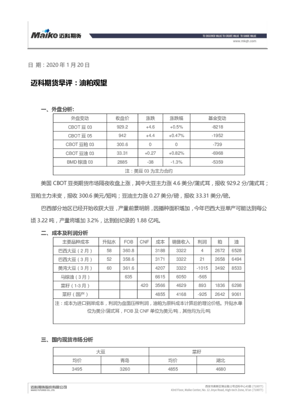 早评：油粕观望