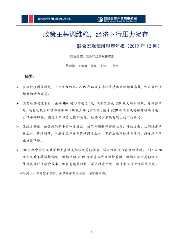 宏观信用观察年报（2019年)