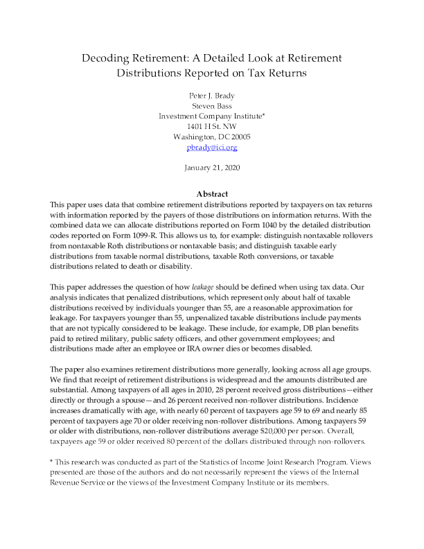 解码退休：详细了解纳税申报表上报告的退休分配（pdf）