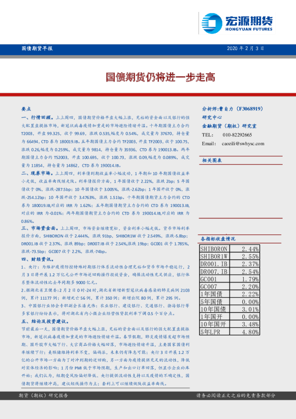 国债期货早报：国债期货仍将进一步走高