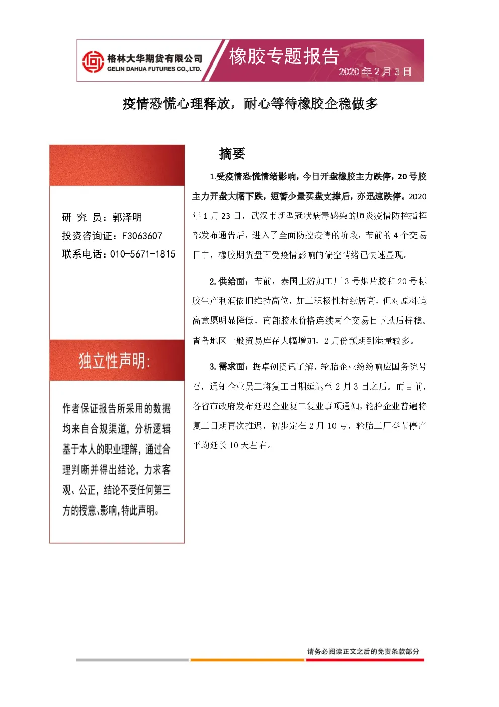 报告封面