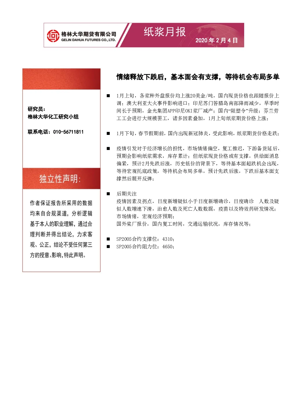 报告封面
