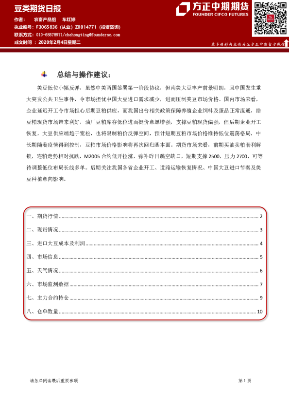 豆类期货日报