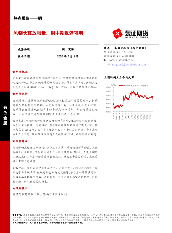 风物长宜放眼量，铜中期反弹可期