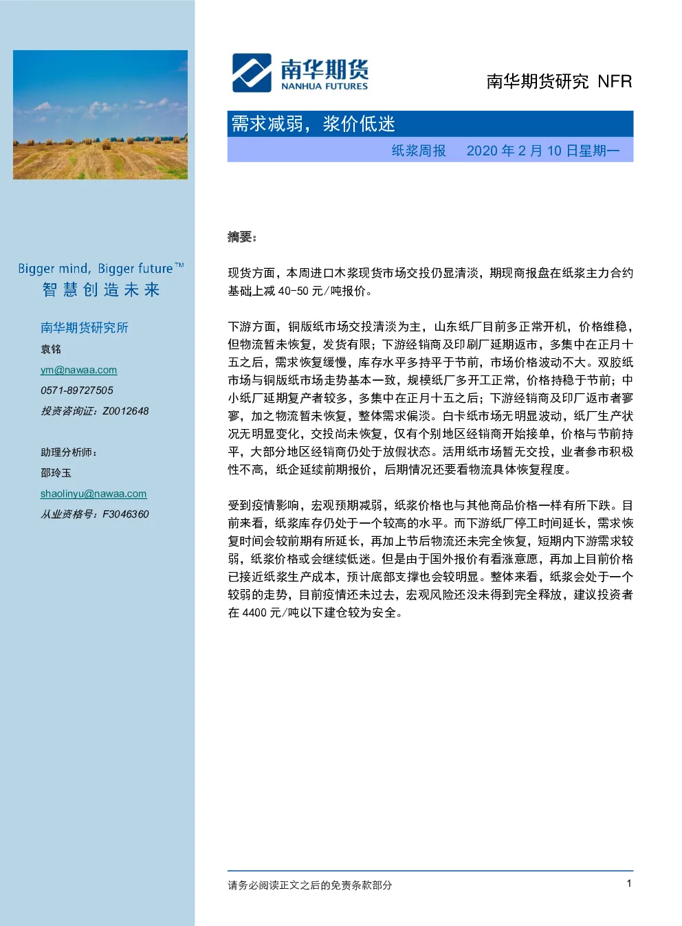 报告封面