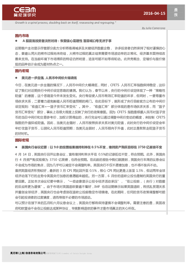 莫尼塔研究晨报