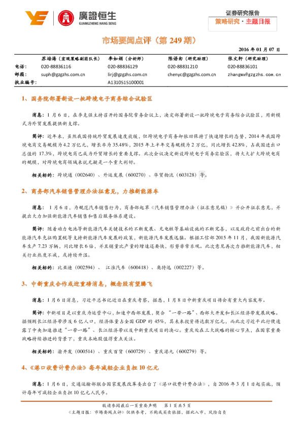 市场要闻点评（第249期）