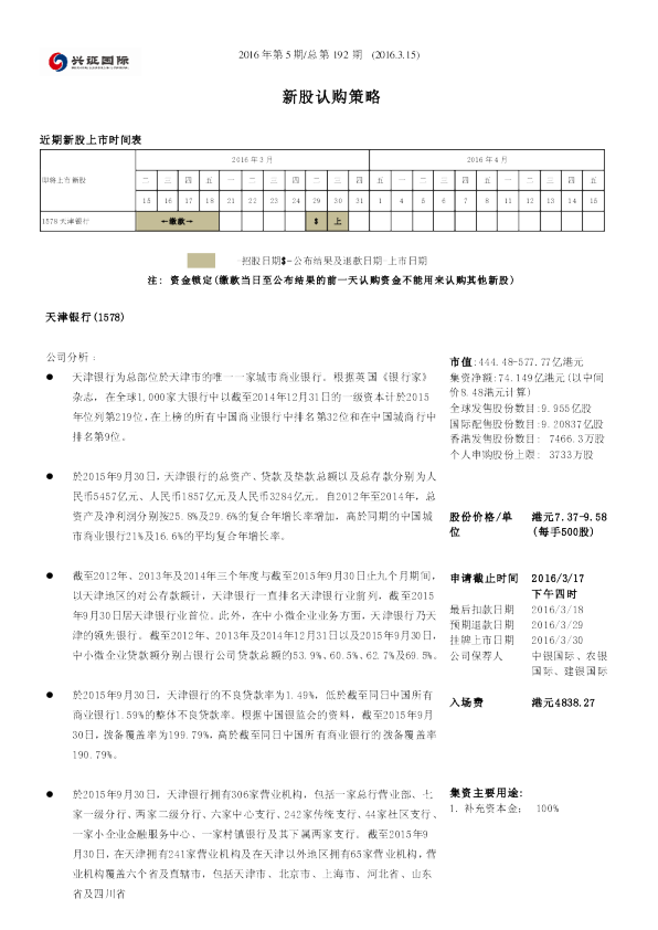 新股认购策略