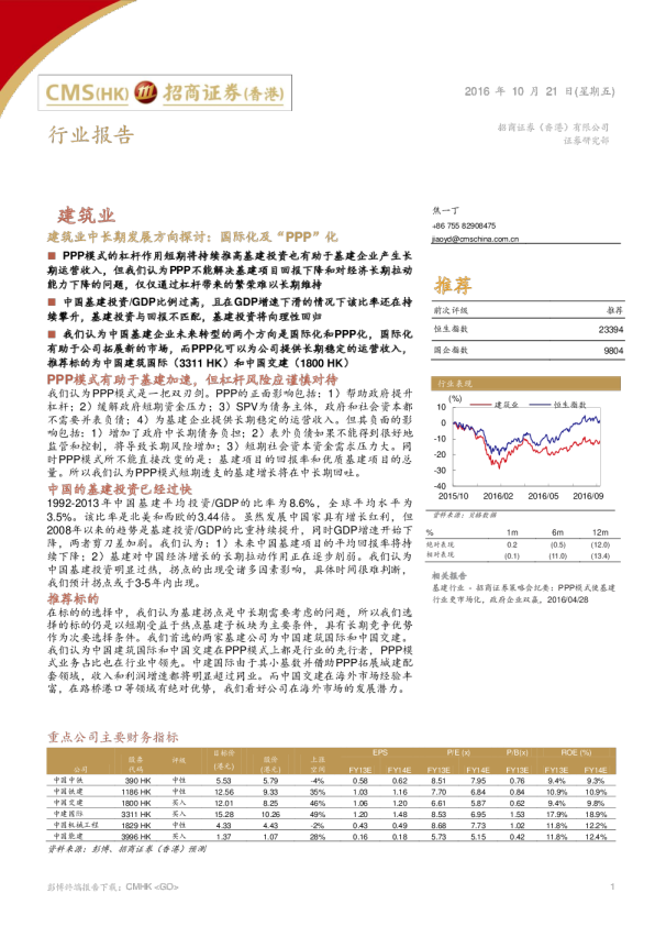 建筑业中长期发展方向探讨：国际化及“PPP”化