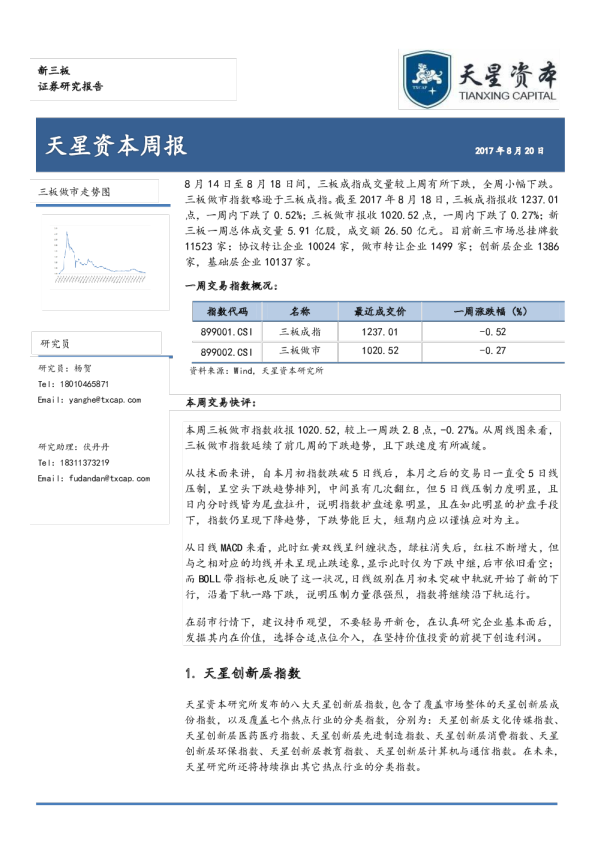 天星资本周报