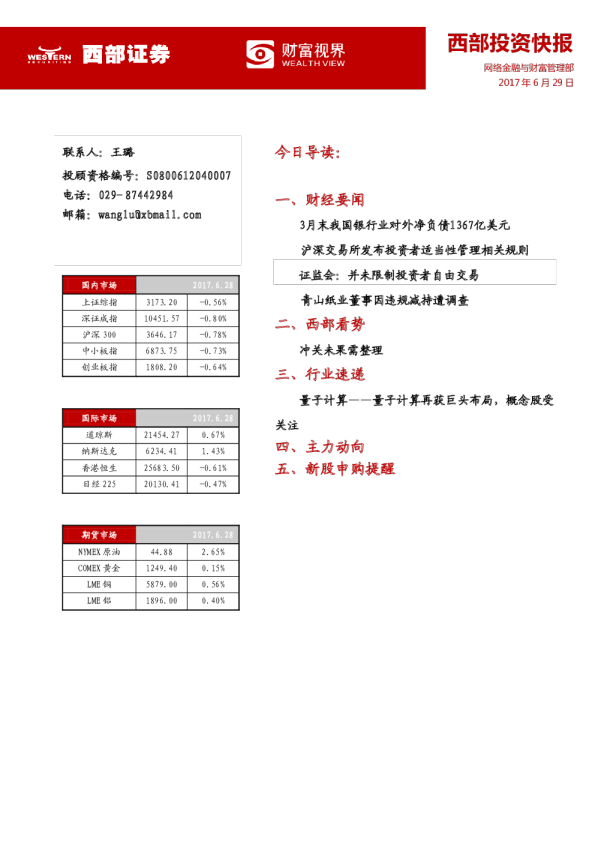 西部投资快报