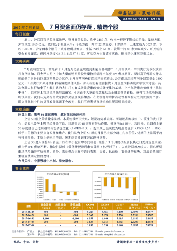 7月资金面仍存疑，精选个股