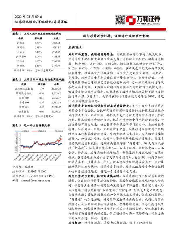 国内形势逐步好转，谨防海外风险事件影响