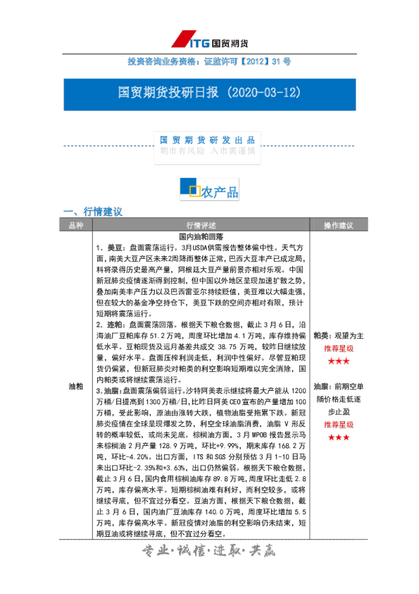 投研日报-农产品