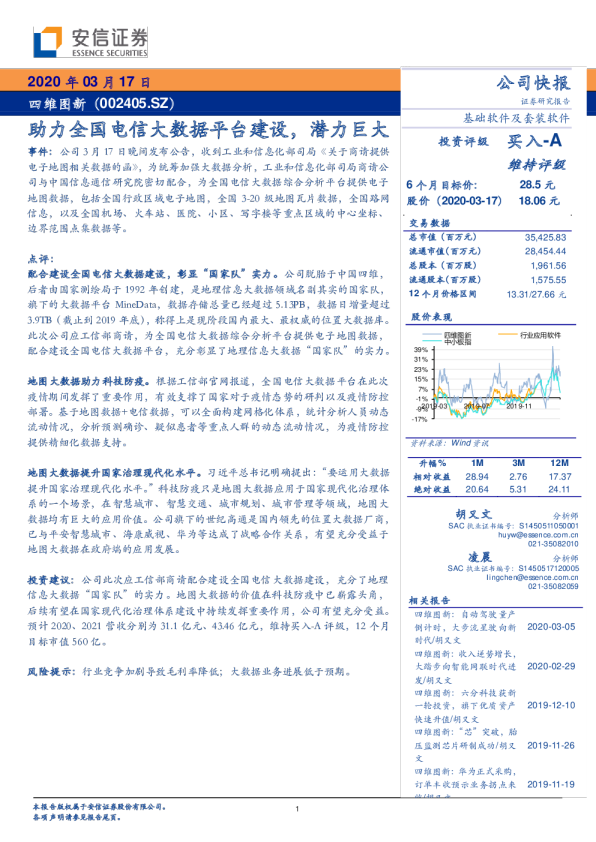 助力全国电信大数据平台建设，潜力巨大