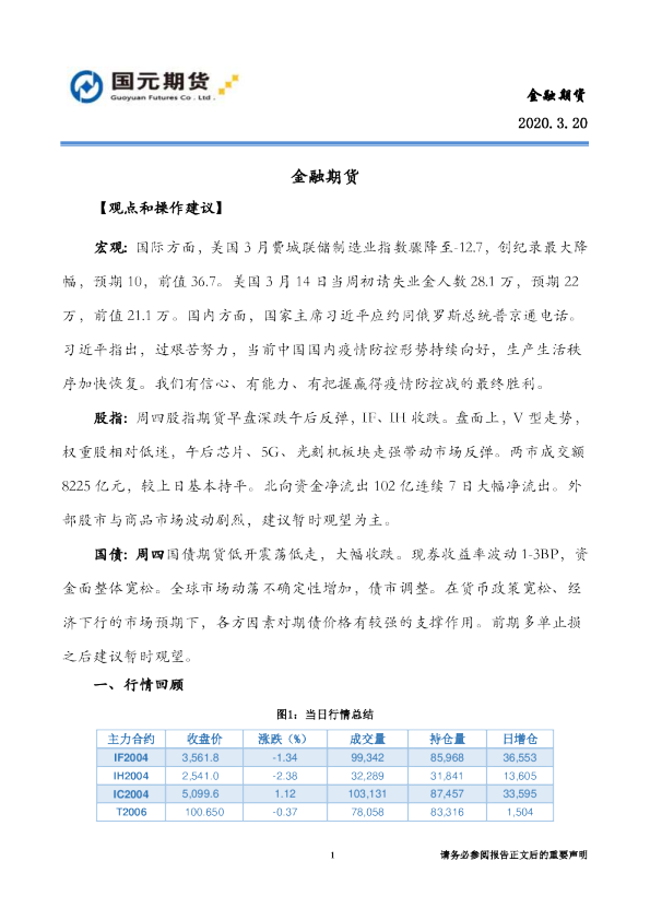 国元期货：金融期货