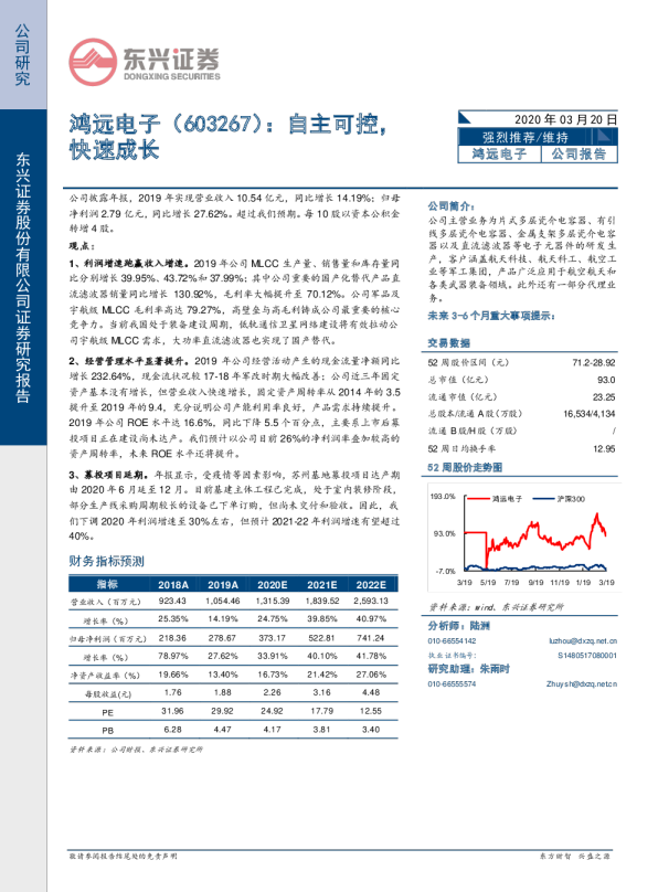自主可控，快速成长