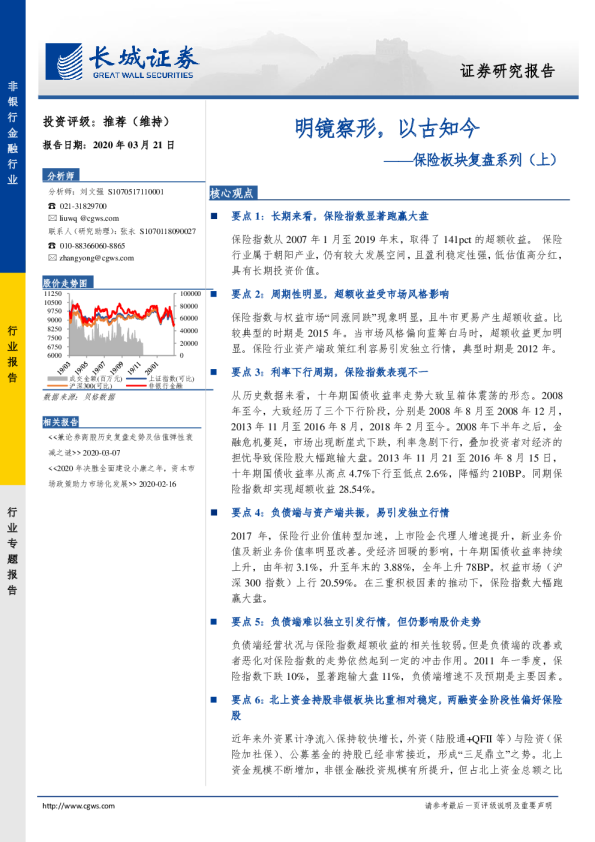 非银行金融行业保险板块复盘系列（上）：明镜察形，以古知今