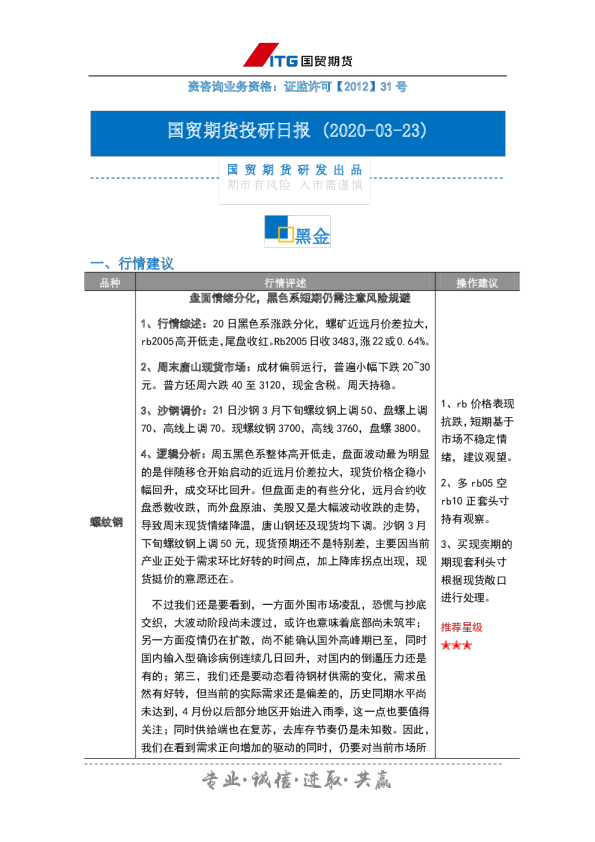 投研日报：黑金