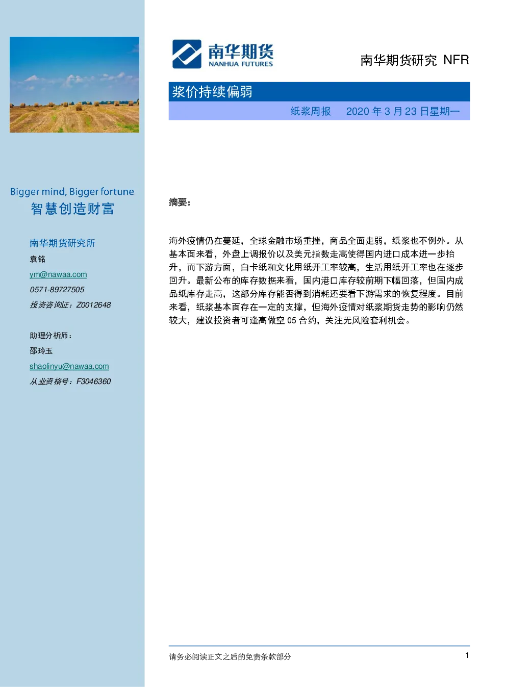 报告封面