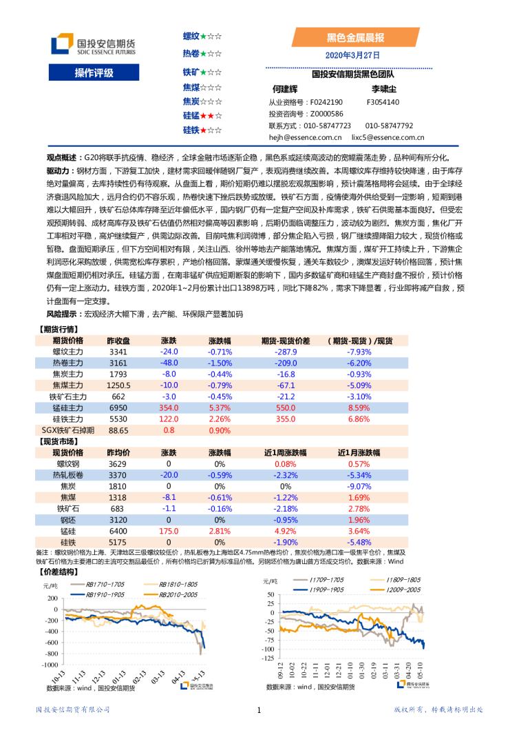 国投安信期货黑色金属晨报