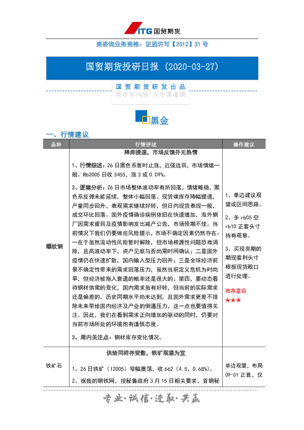 投研日报：黑金