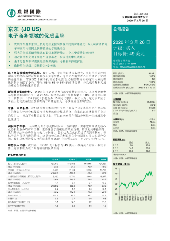 京东（JD）：电子商务领域的优质品牌