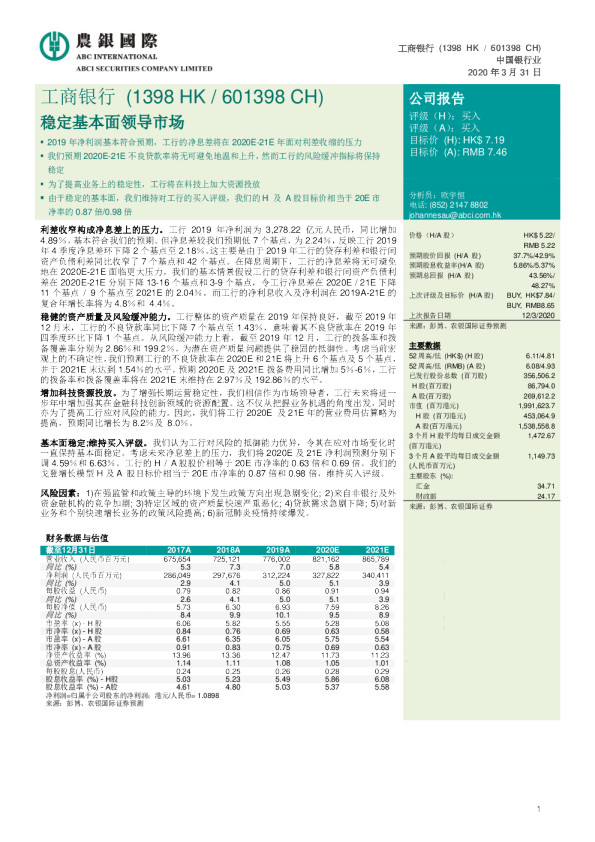 稳定基本面领导市场