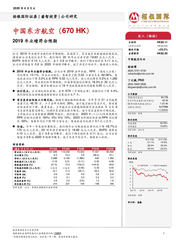 2019业绩符合预期