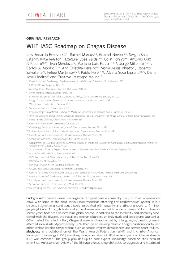 WHF-IASC 沙加斯病路线图