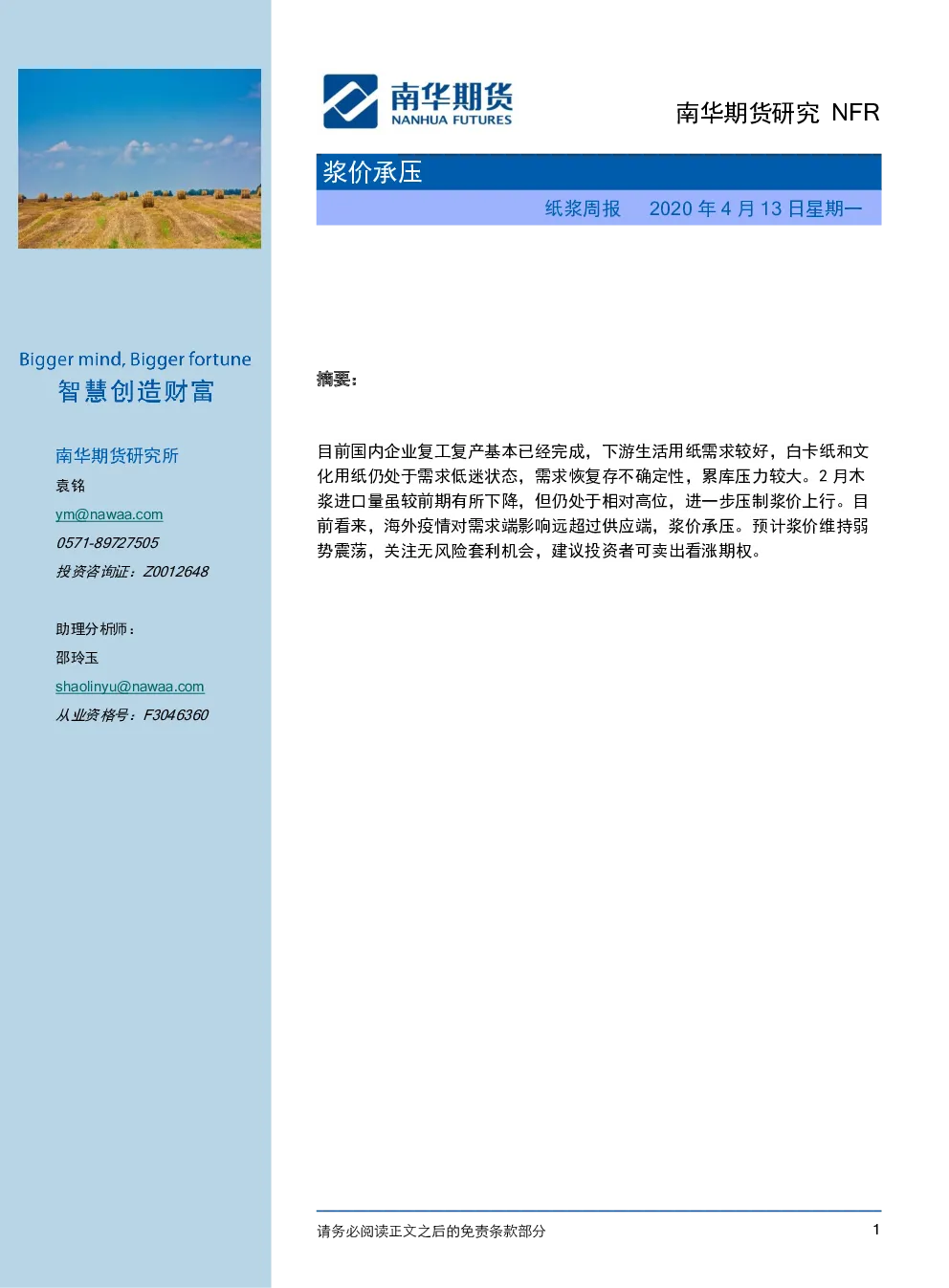 报告封面