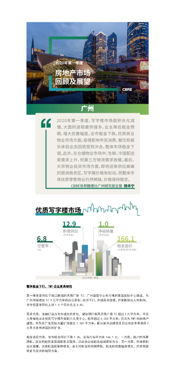 2020年第一季度广州市场回顾与展望