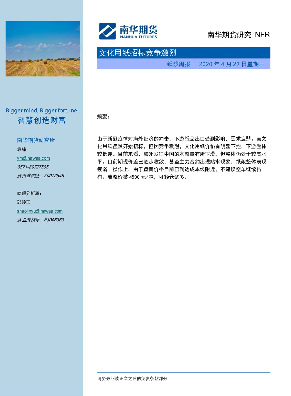 报告封面
