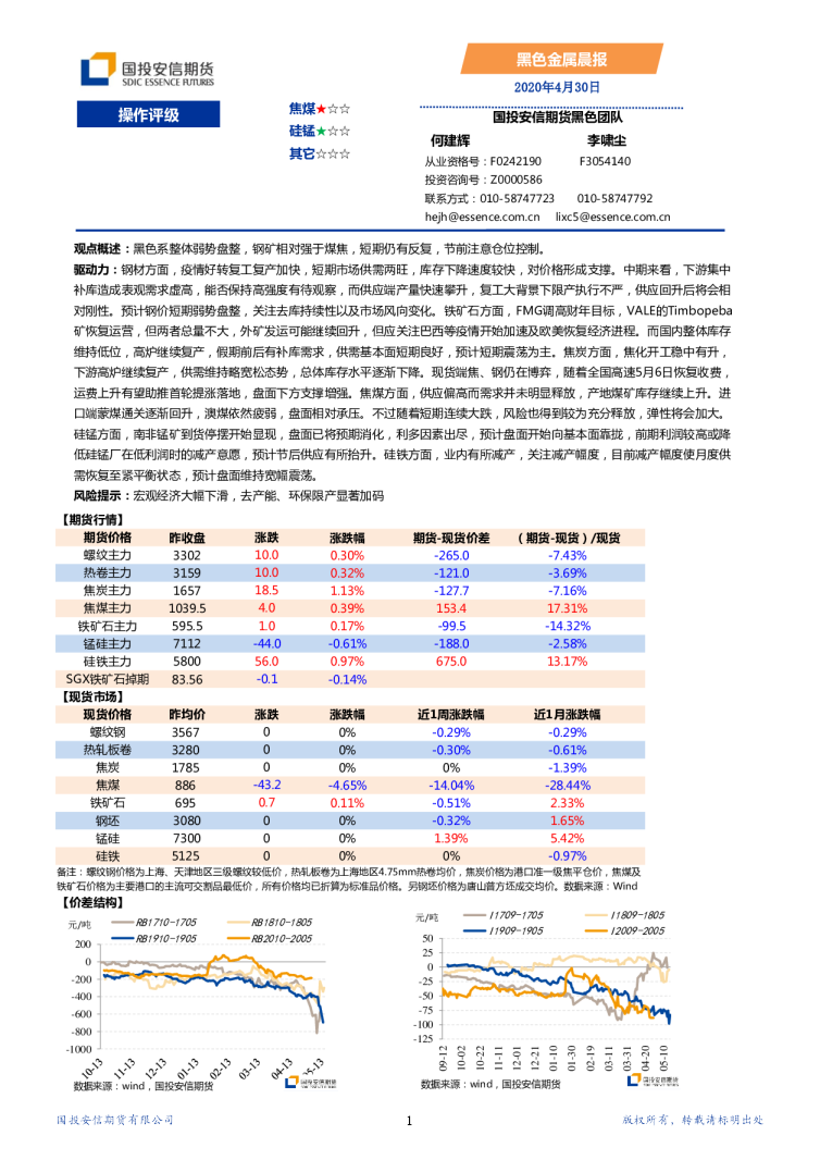 国投安信期货黑色金属晨报