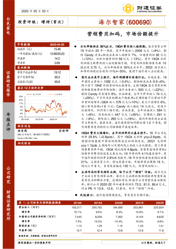 营销费用加码，市场份额提升
