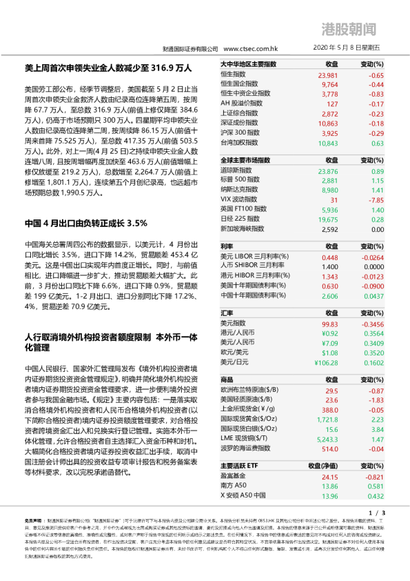 财通国际港股朝闻