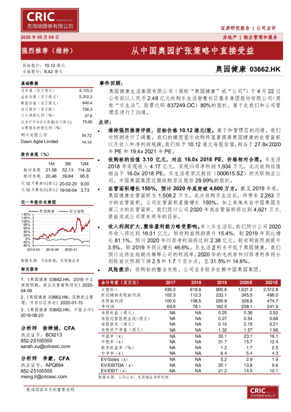 从中国奥园扩张策略中直接受益
