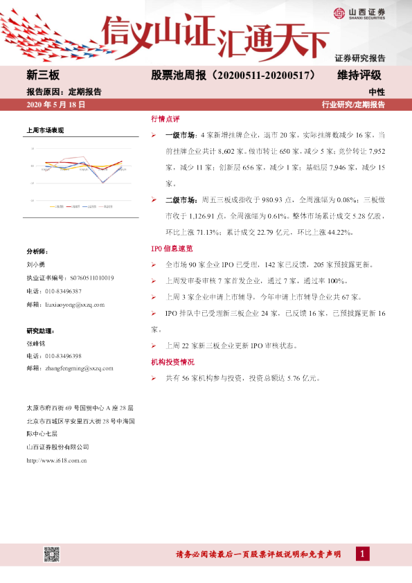 股票池周报