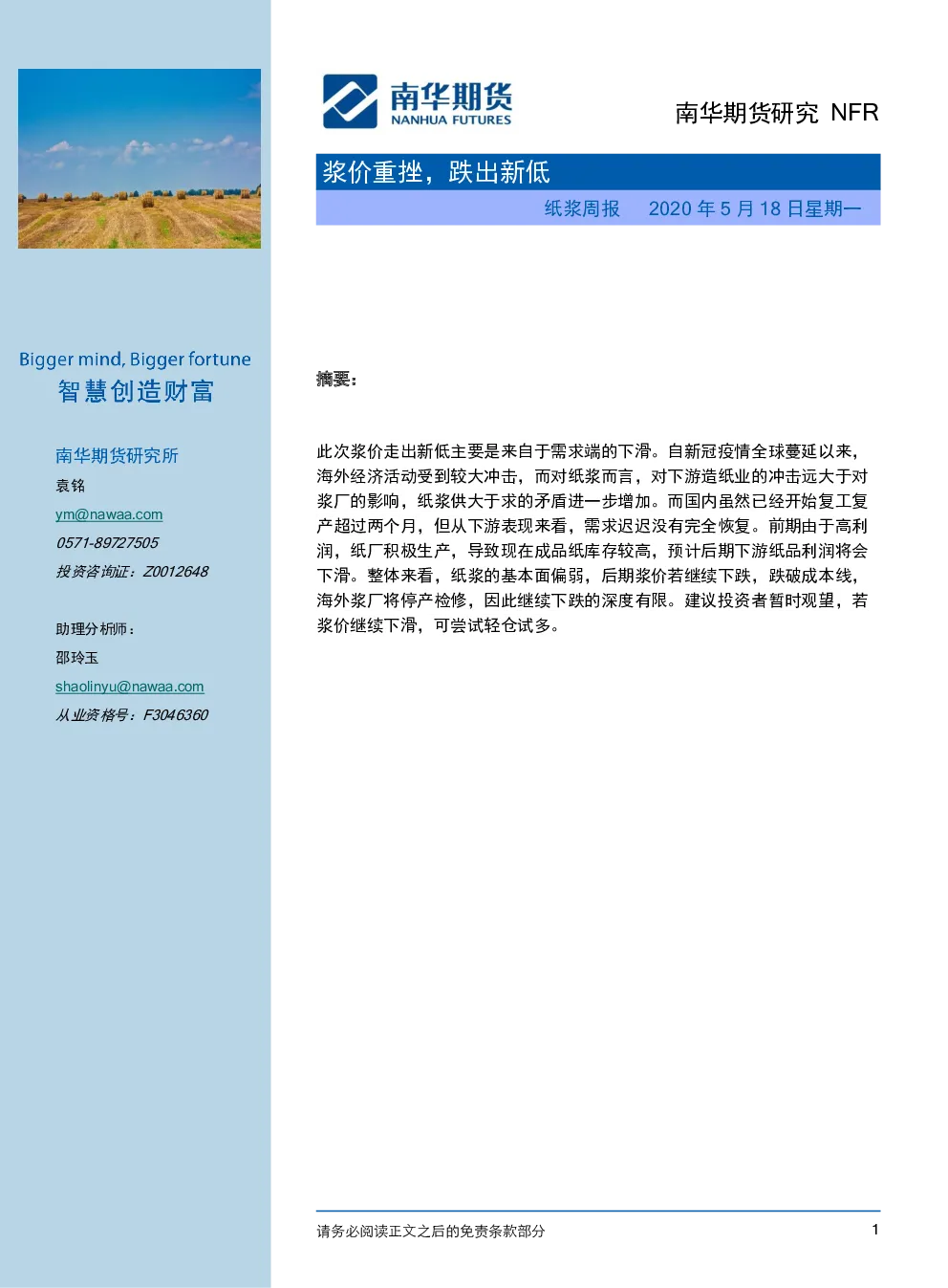 报告封面