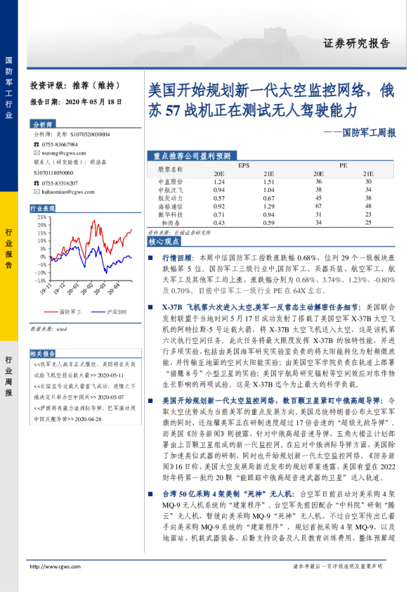 国防军工周报：美国开始规划新一代太空监控网络，俄苏57战机正在测试无人驾驶能力