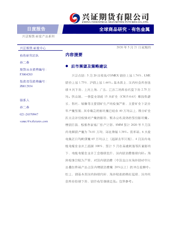 有色金属日度报告