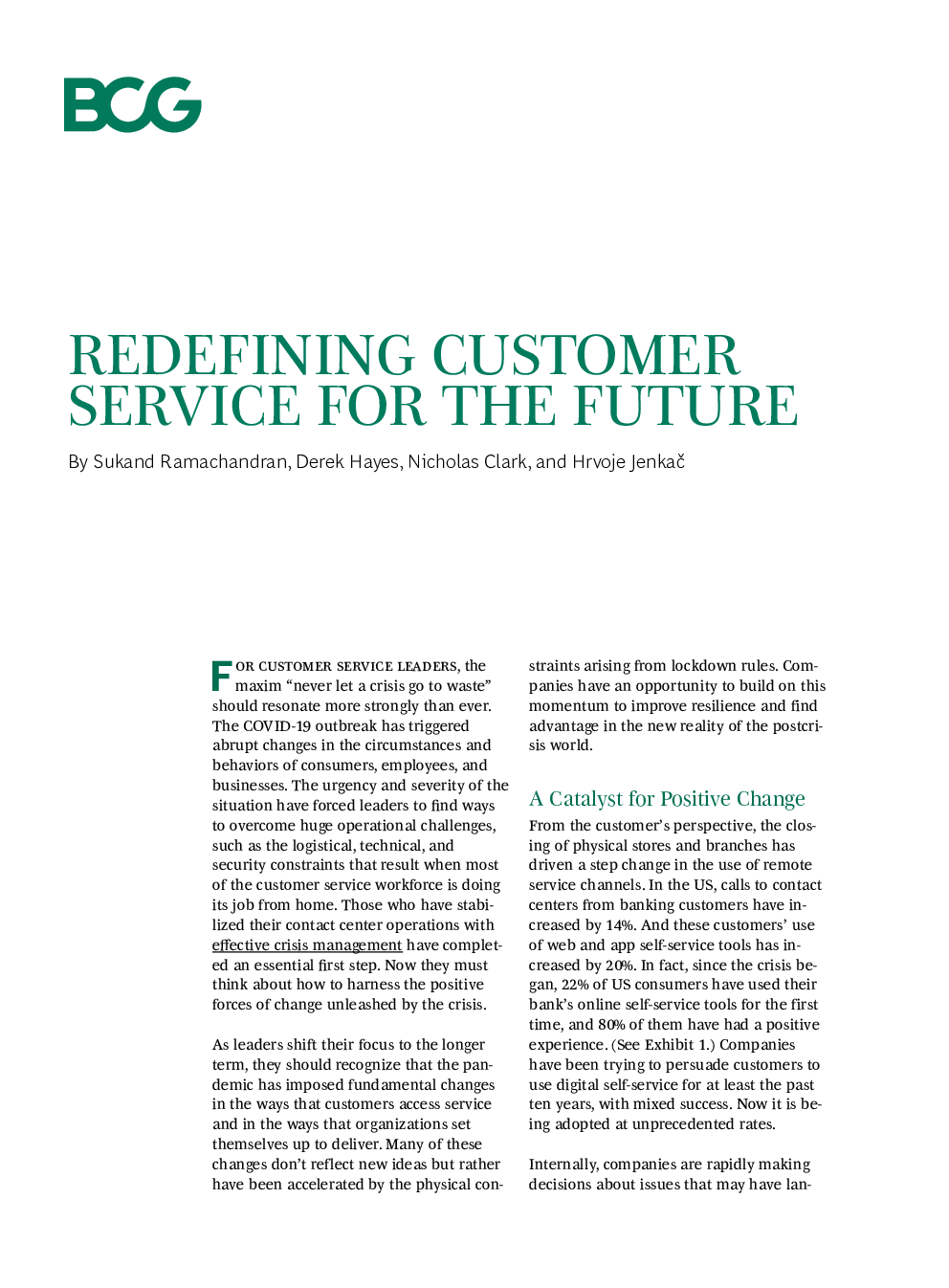 Redefining customer service for the future