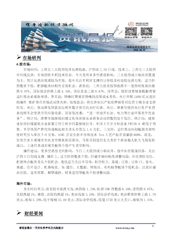 网信证券资讯晨报