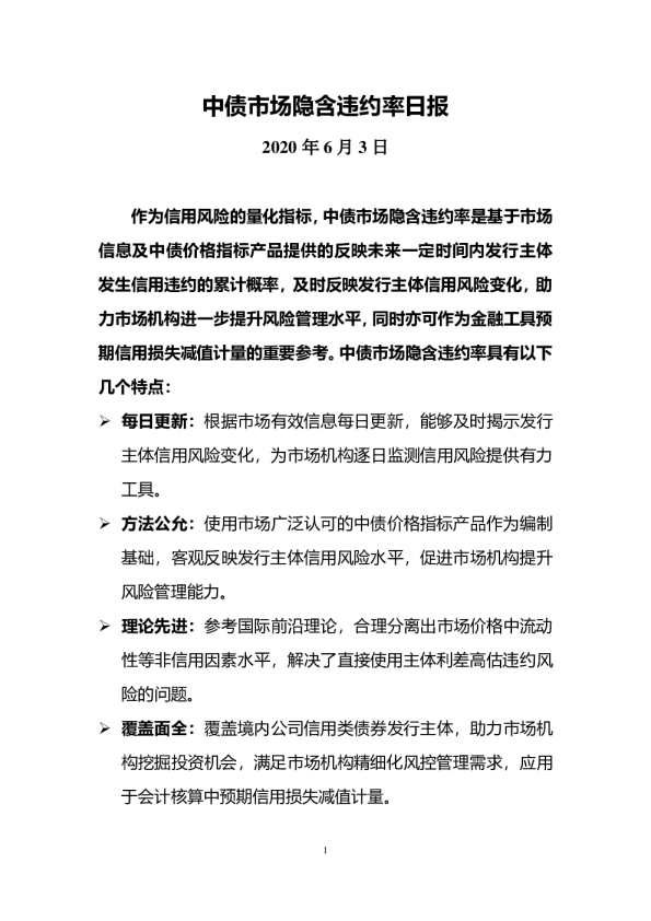 中债市场隐含违约率日报