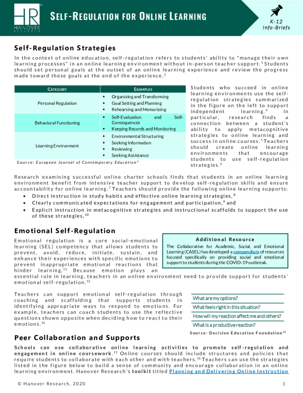 在线学习自我调节信息简报
