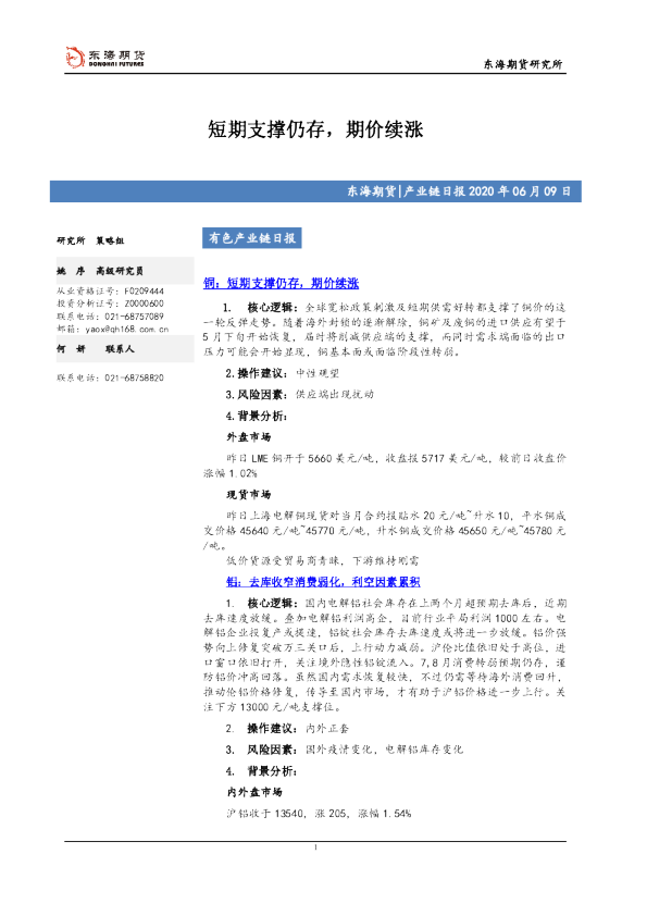 产业链日报：短期支撑仍存，期价续涨