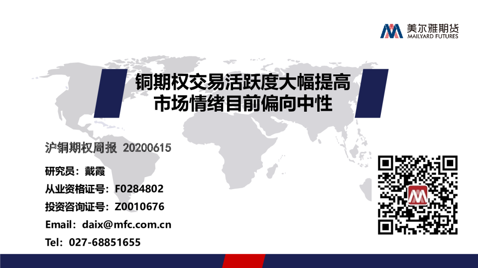 沪铜期权周报：铜期权交易活跃度大幅提高 市场情绪目前偏向中性